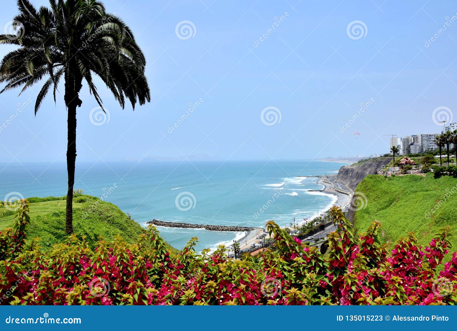 view of the coastline in lima, peru