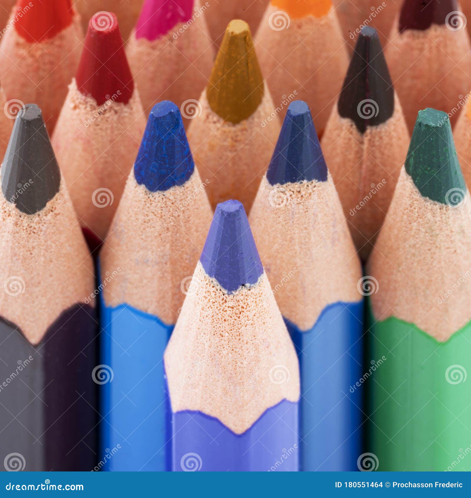 View of colored pencil stock photo. Image of education 180551464