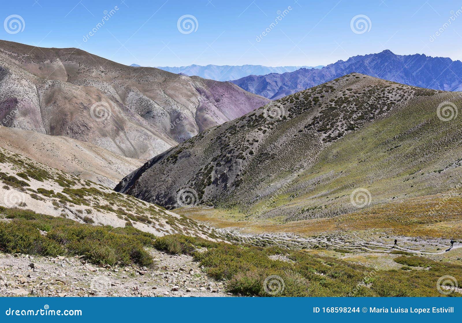 view of colorful mountains from the way to ganda la pass, ladakh, india