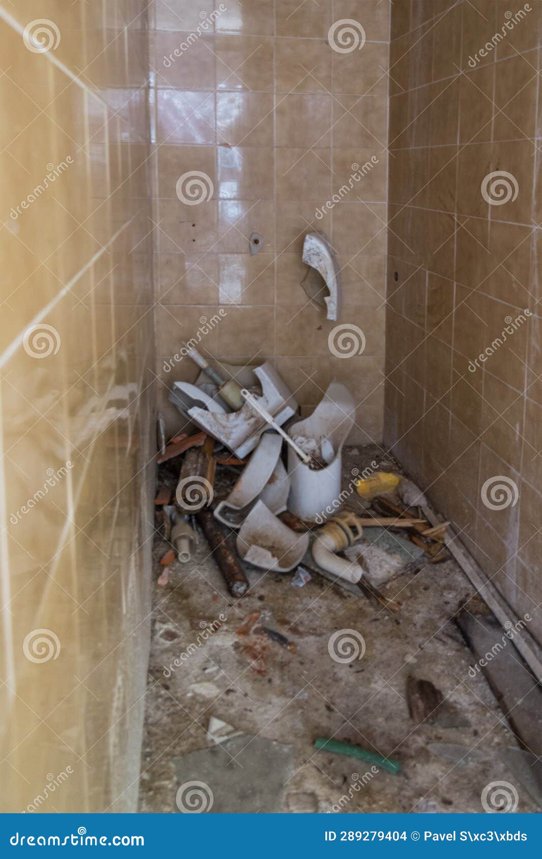Completely Broken Ceramic Toilet Stock Photo Image of white, bidet