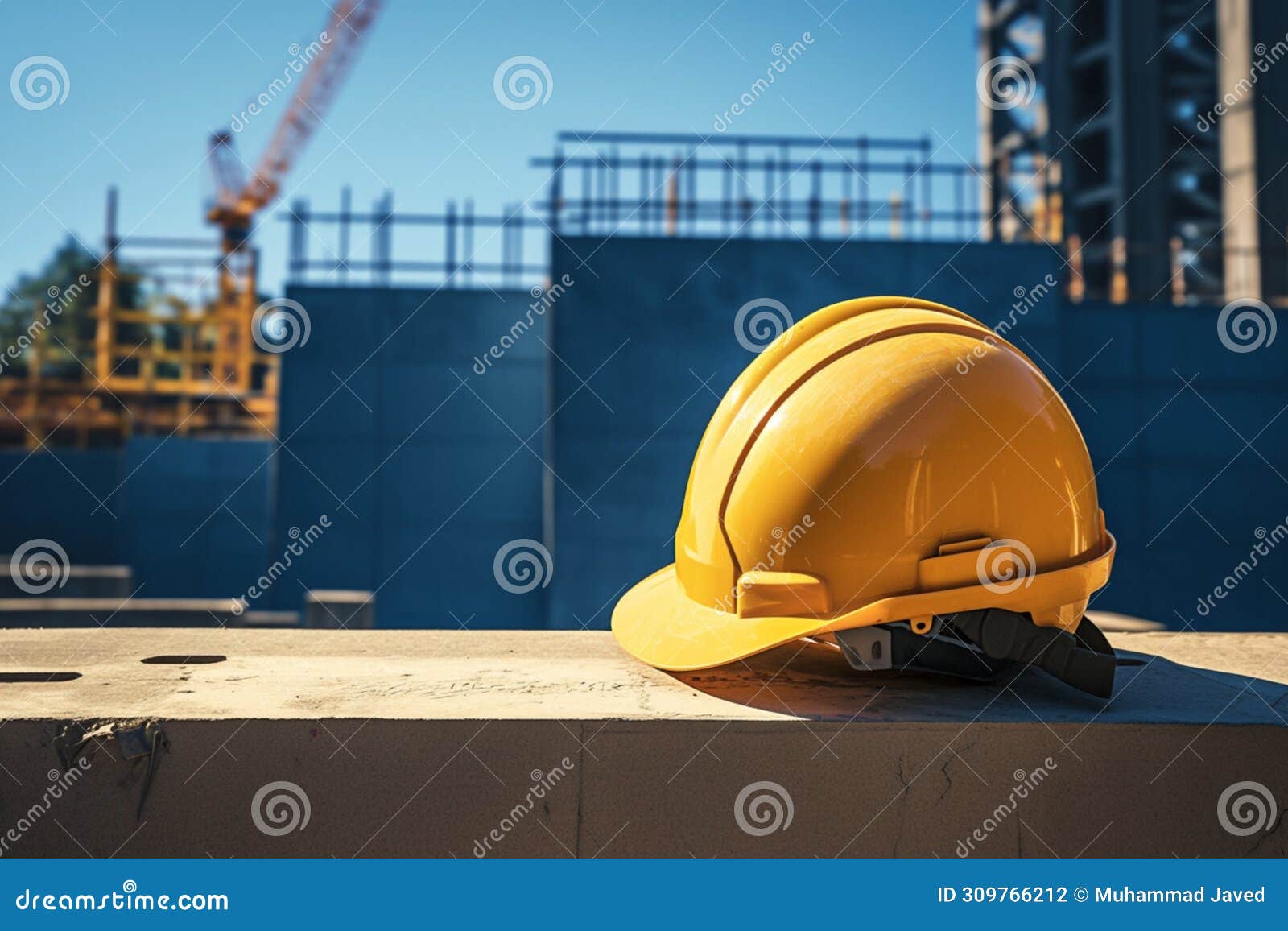 View Construction Safety Safety Helmet Prominently Displayed on a