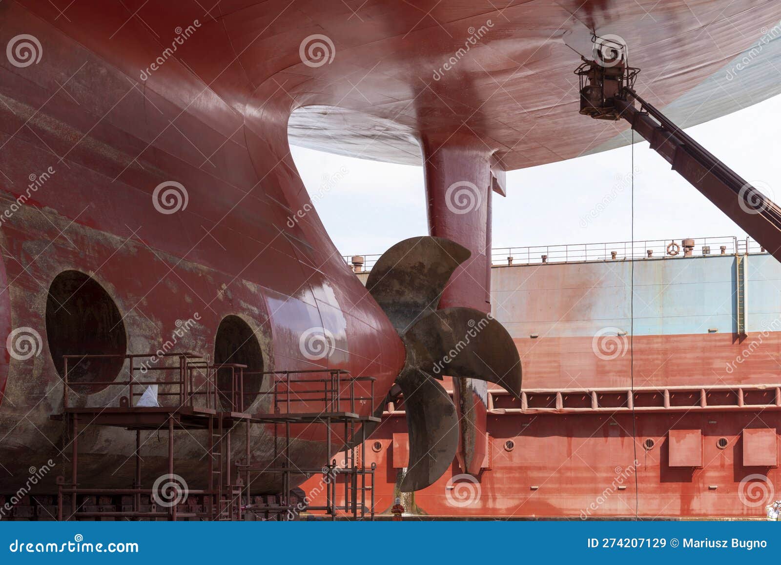 View on the Container Ship Propeller. Stock Image Image of port