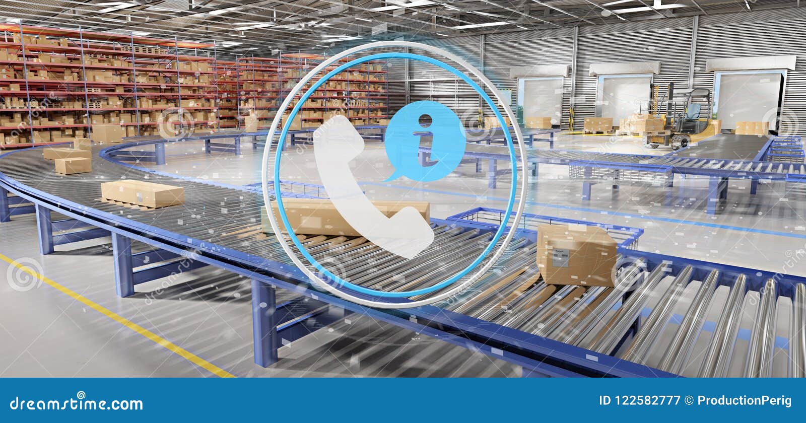 Customer Service Concept on a Warehouse Background 3d Rendering Stock