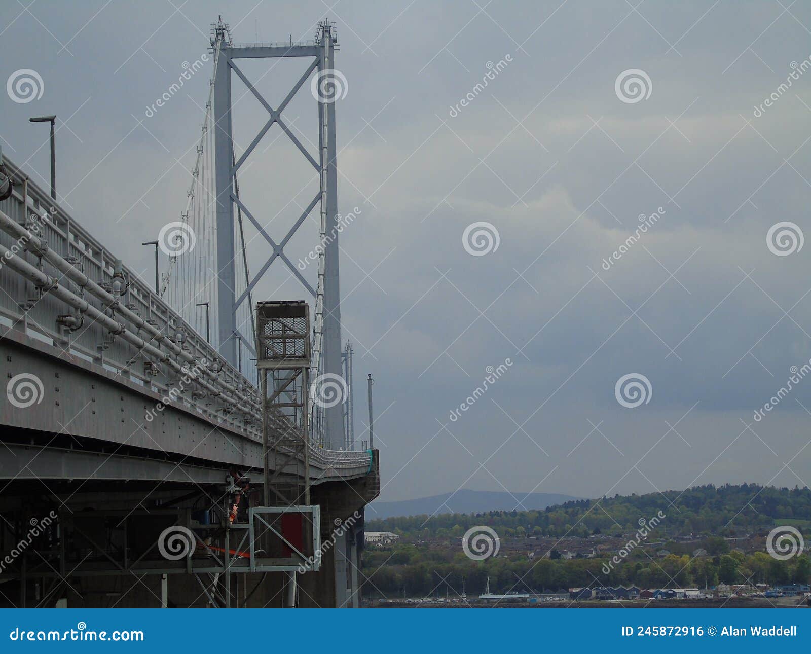 View Down the Side of the Forth Road Bridge Stock Photo Image of view