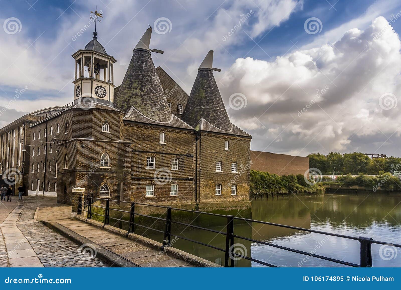 a view down three mill lane in lee valley, london