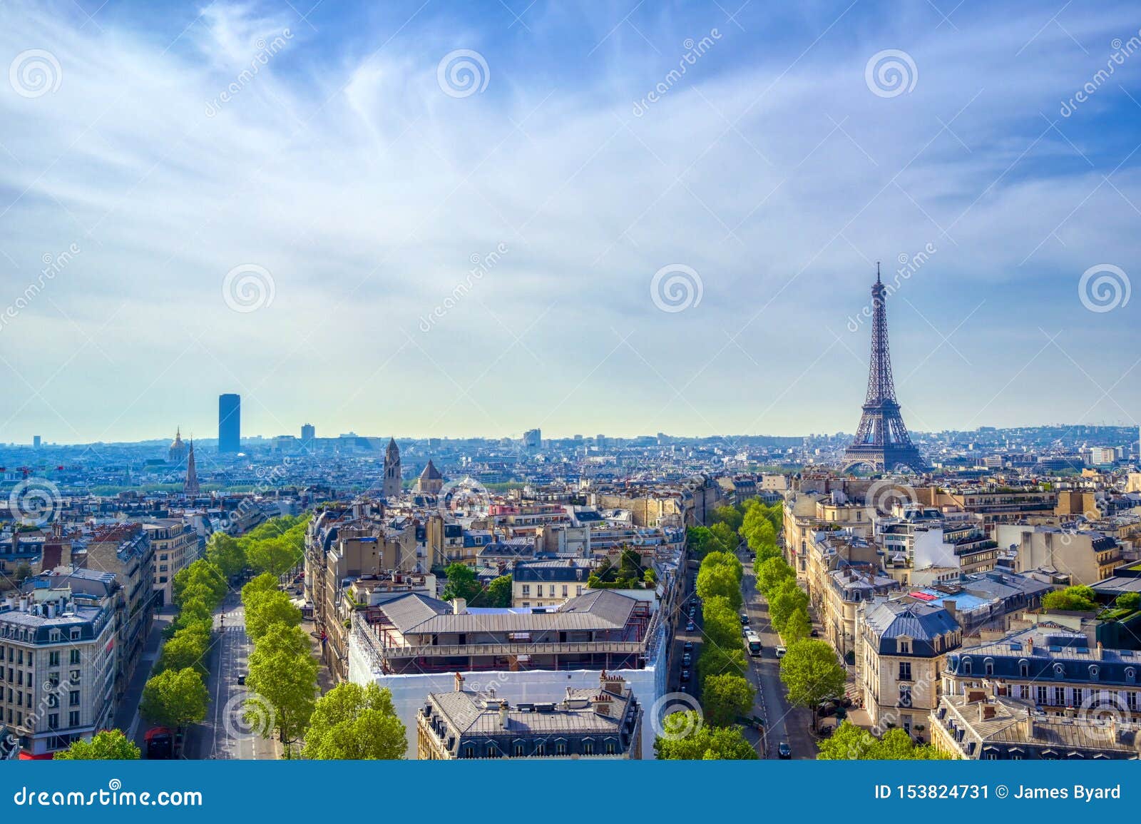 Eiffel Tower And Paris France From The Arc De Triomphe Stock Image Eiffel Tower And Paris France From The Arc De Triomphe Stock Image