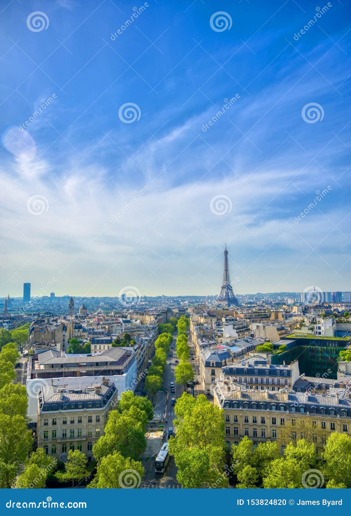Eiffel Tower And Paris France From The Arc De Triomphe Stock Photo Eiffel Tower And Paris France From The Arc De Triomphe Stock Photo