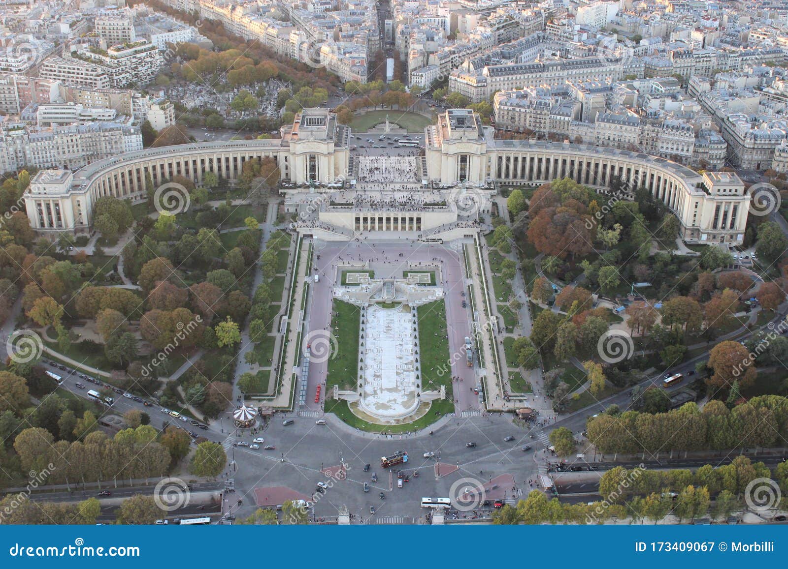 view from the eiffel tower to the place du trocadÃÂ©ro, paris, france