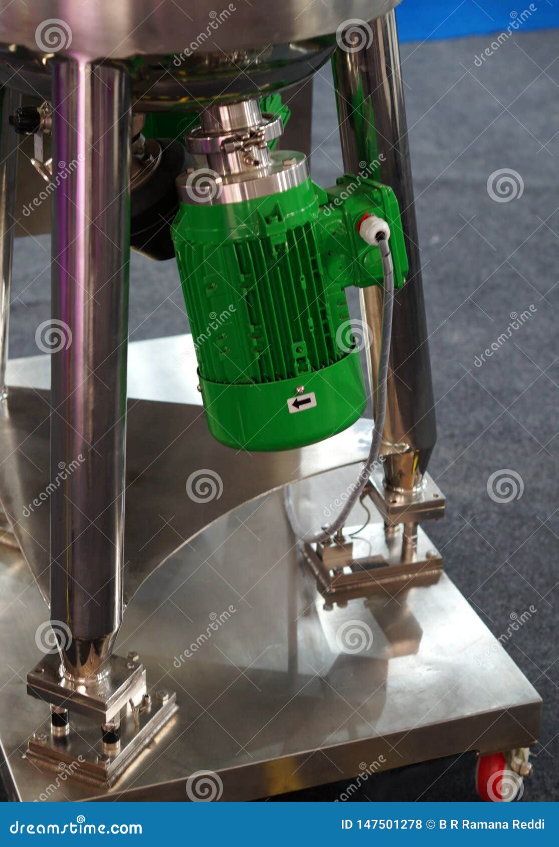 View of Electrical Motor in Production Line of a Pharma Industry Stock