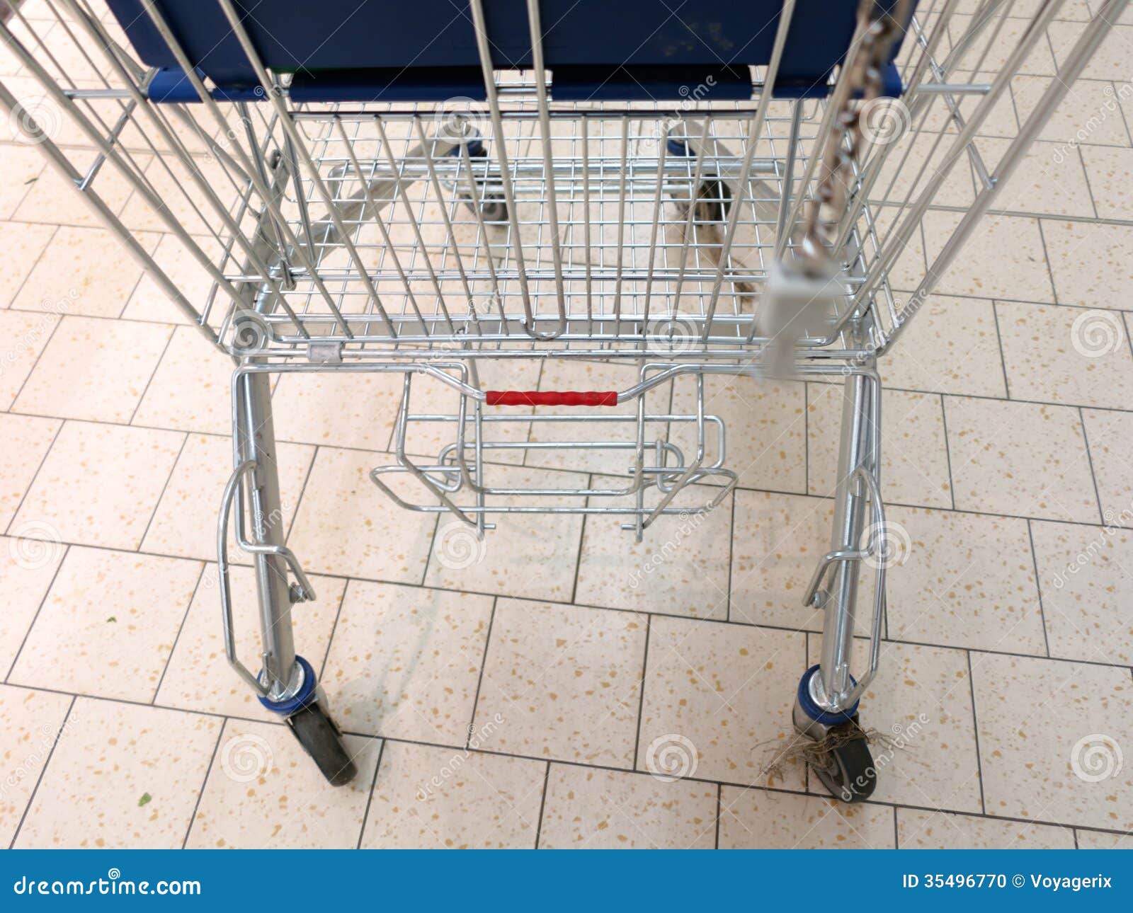 View of a Empty Shopping Trolley in Supermarket Stock Photo - Image of ...