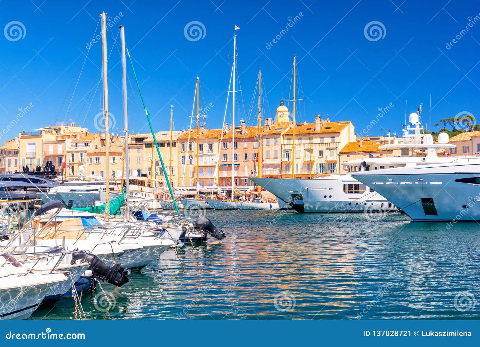 View on Famous Resort Saint Tropez on French Riviera, France Stock ...