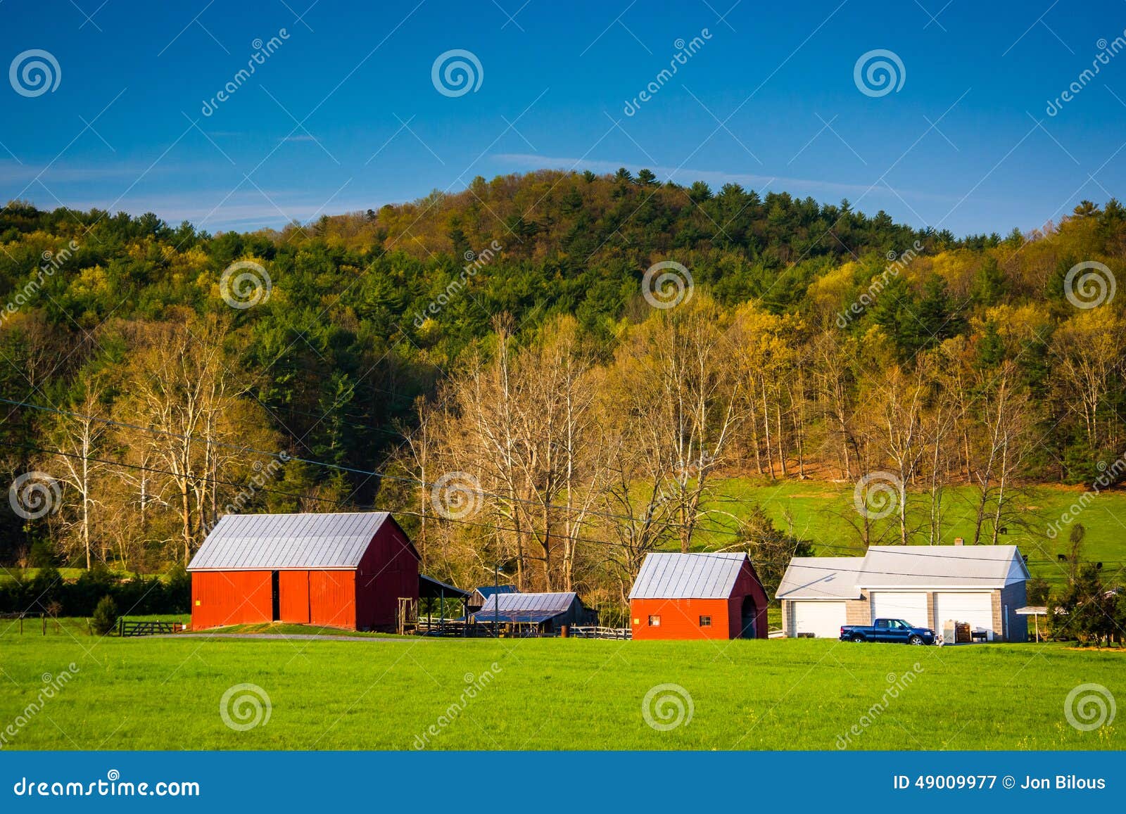 View of a Farm in the Rural Shenandoah Valley, Virginia. Stock Image