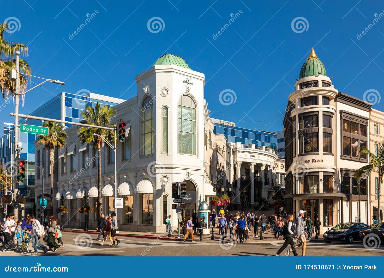View of the Fashionable Street Rodeo Drive in Beverly Hills in Los ...