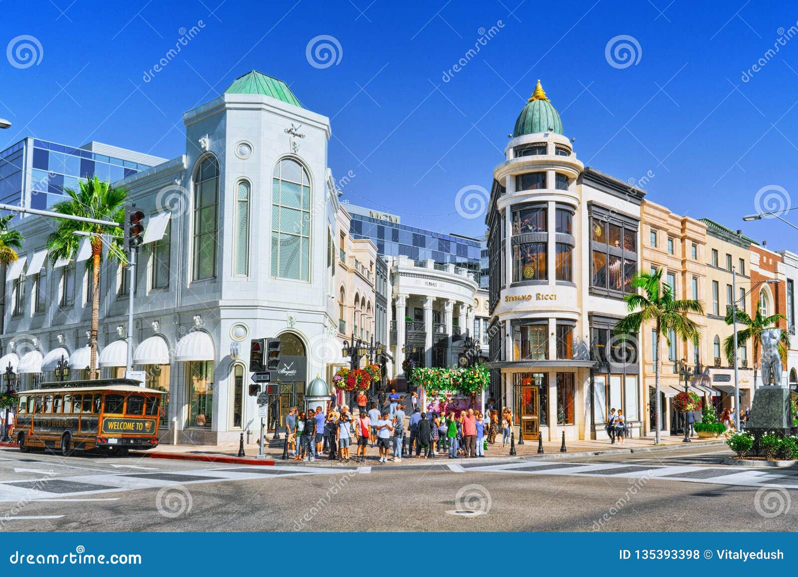 View of the Fashionable Street Rodeo Drive in Hollywood, LA Editorial ...