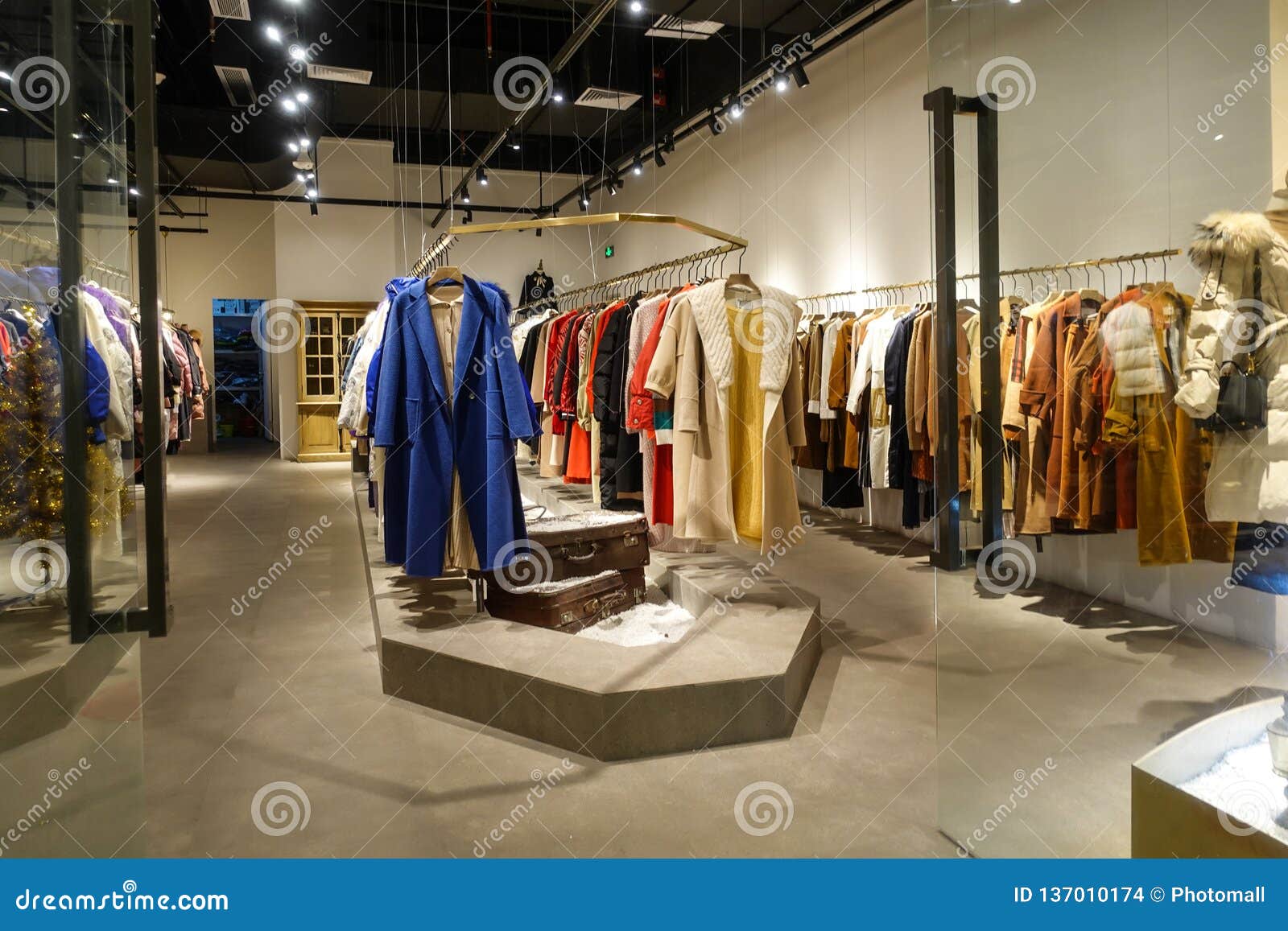 Female Winter Clothing Store Interior Stock Photo - Image of spot ...