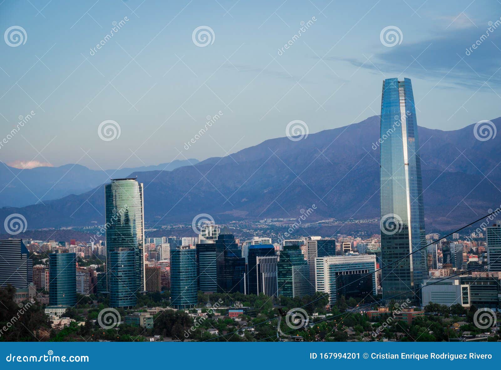 view of the financial center of santiago de chile