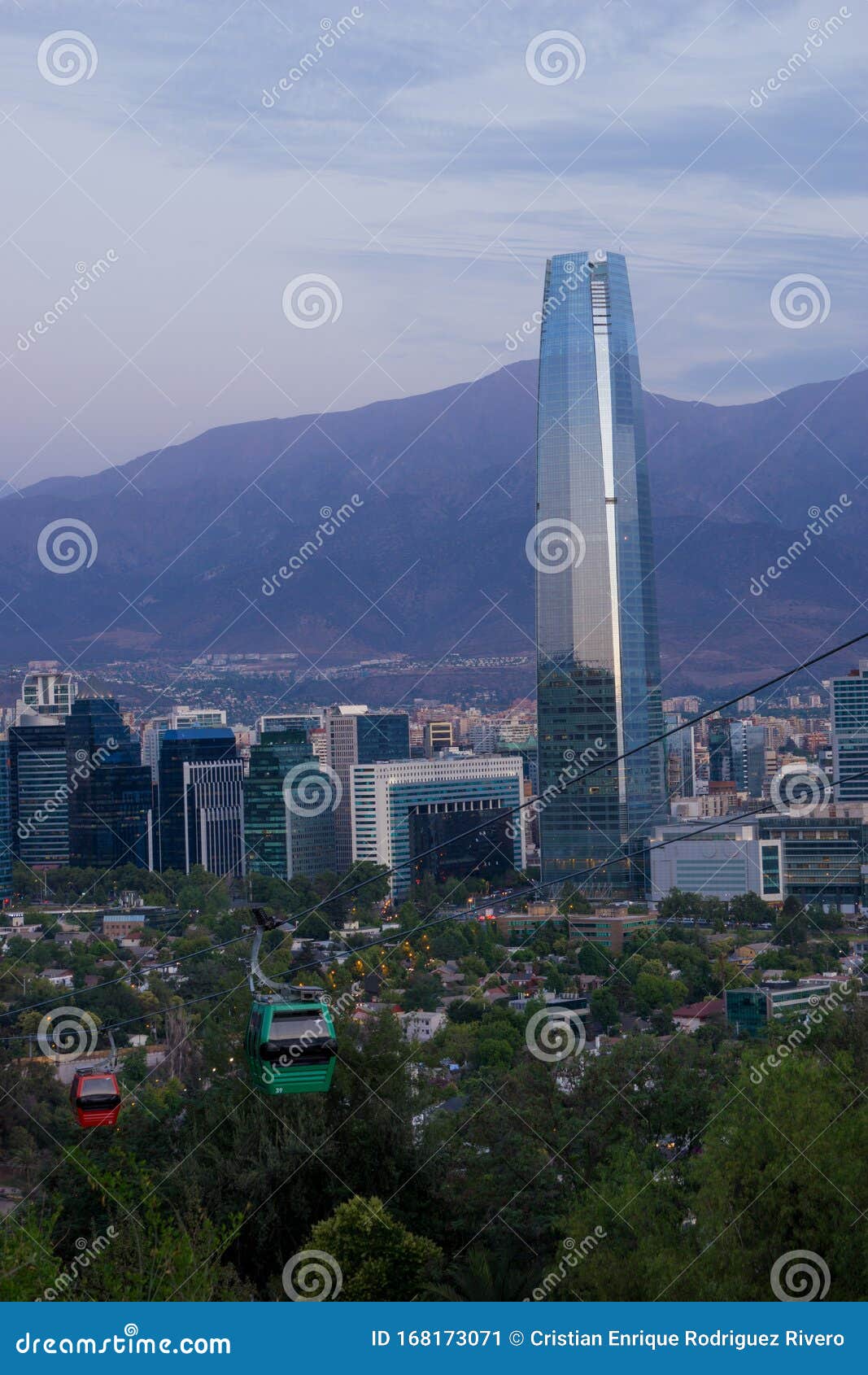 view of the financial center of santiago de chile