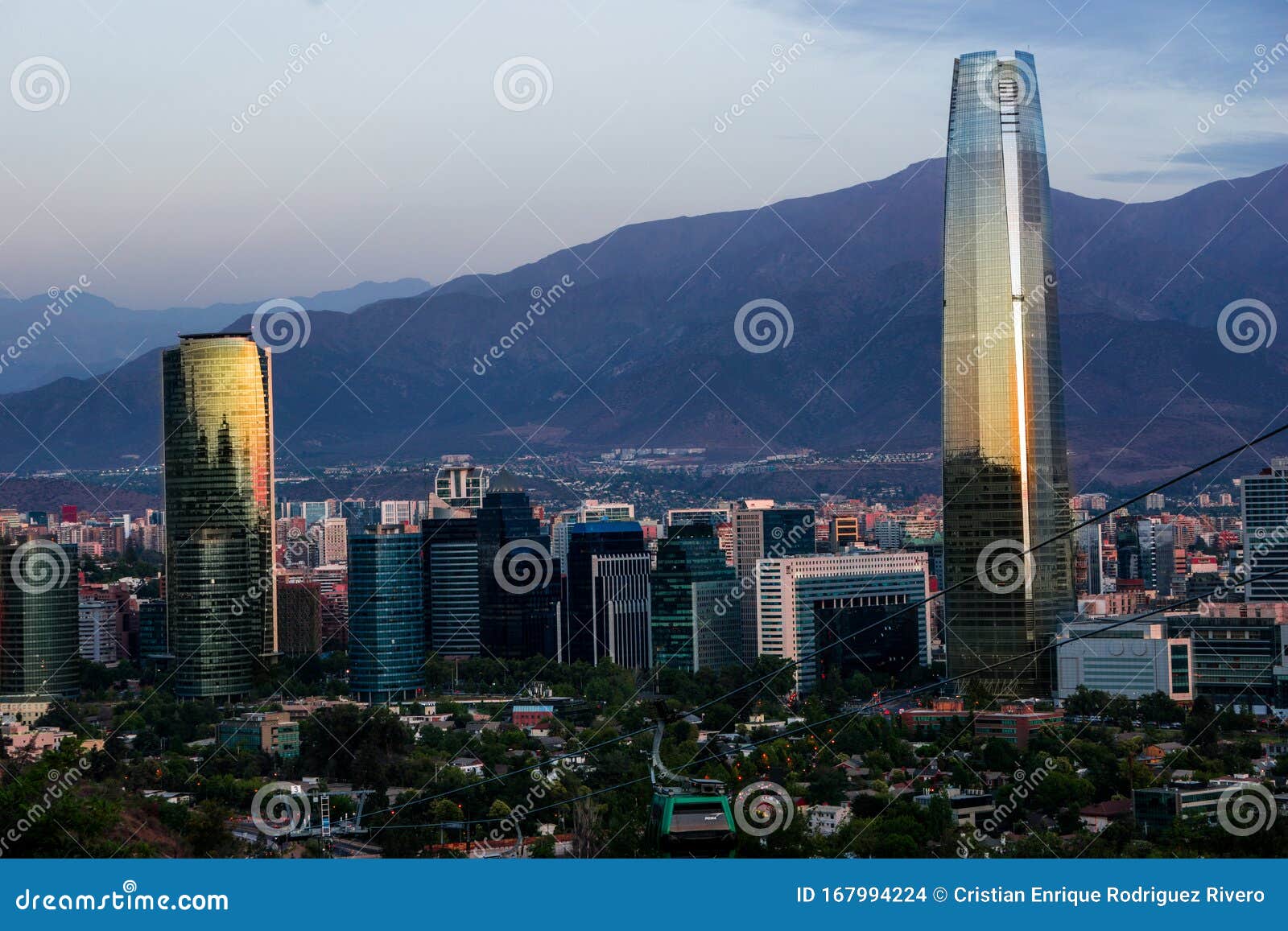 view of the financial center of santiago de chile