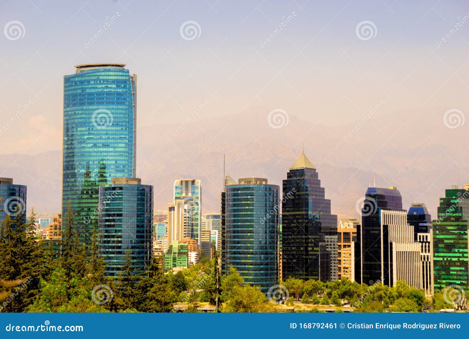 view of the financial center of santiago de chile