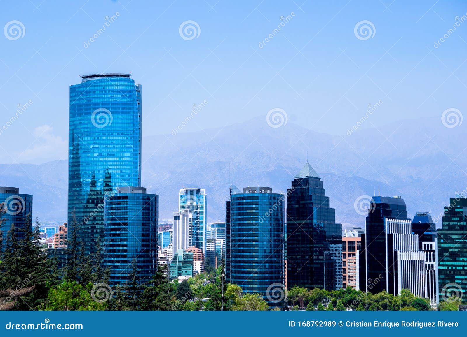 view of the financial center of santiago de chile