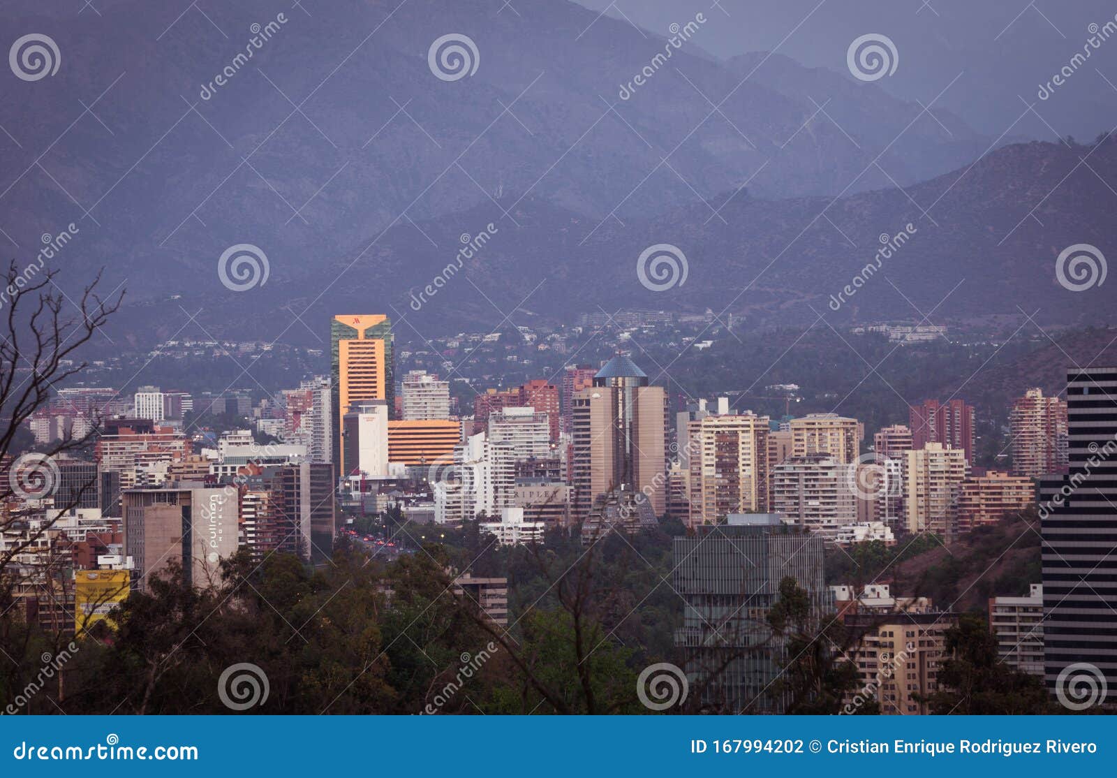 view of the financial center of santiago de chile