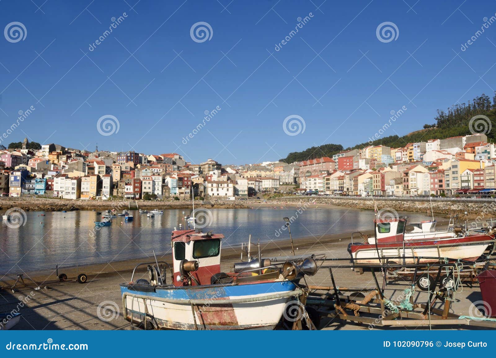 view of the fishing village of la guardia, pontevedra province,