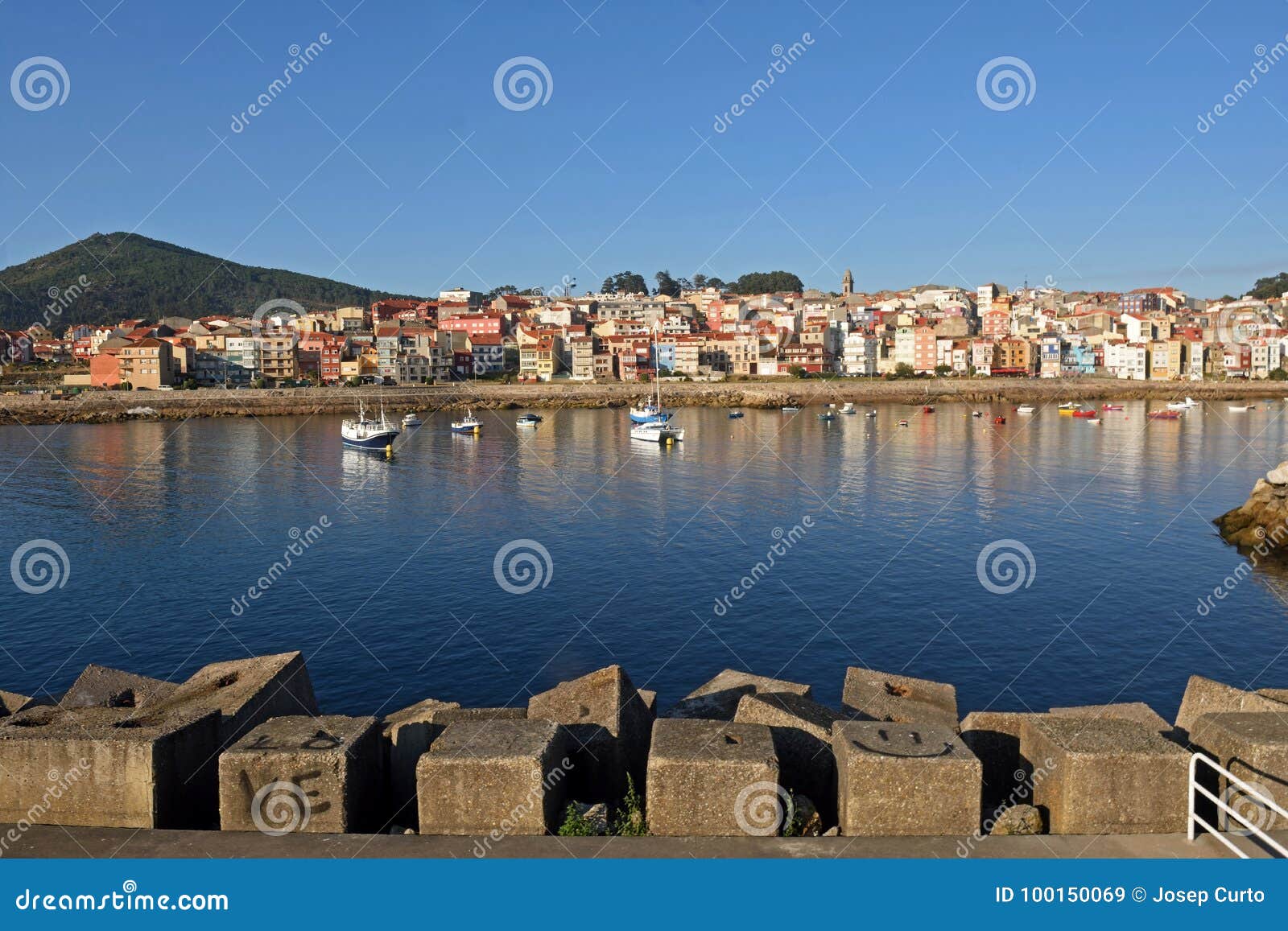view of the fishing village of la guardia, pontevedra province,