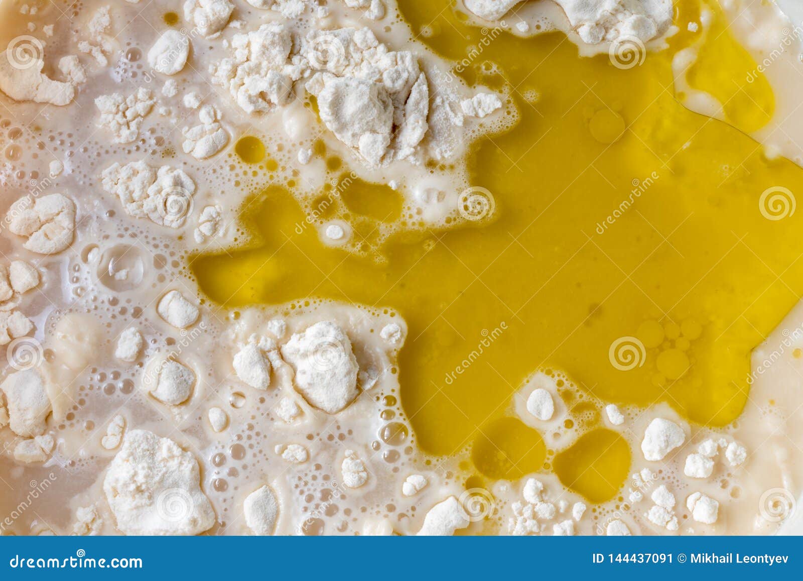 Flour and Olive Oil in Water Background Stock Image Image of view