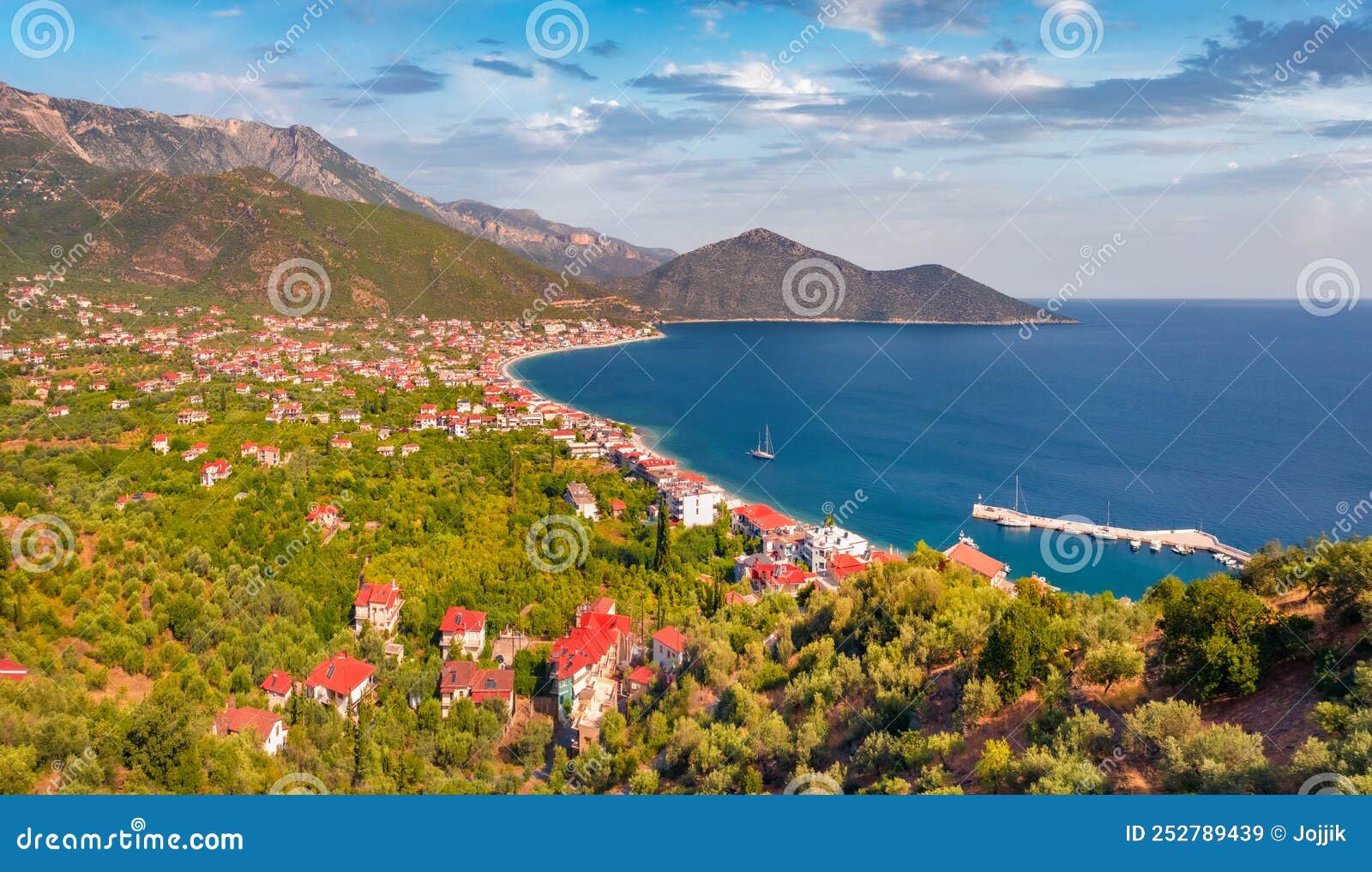 Se internettet couscous kabine View from Flying Drone of Tyros, Tourist and Old Naval Town in Arcadia.  Stock Image - Image of lagoon, amazing: 252789439