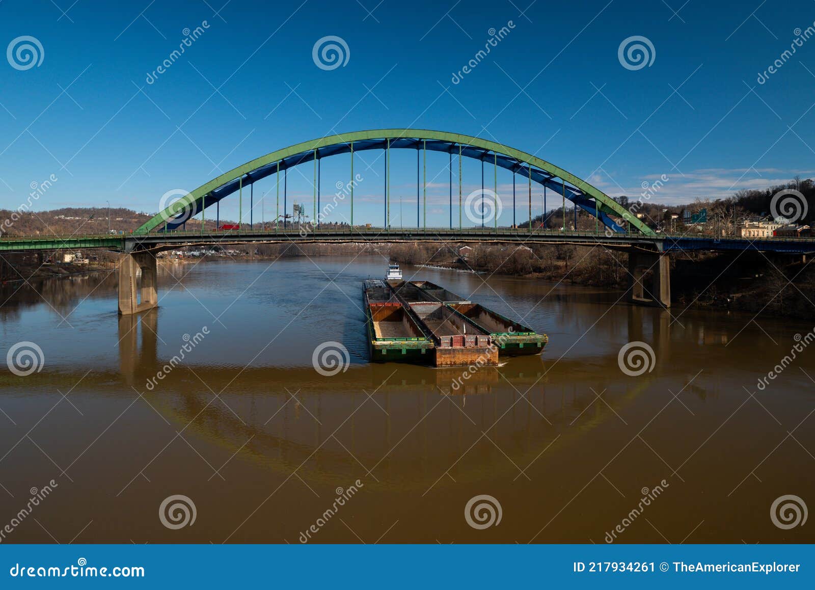 fort henry arch bridge - interstate 70, us routes 40 & 250 - ohio river - wheeling, west virginia
