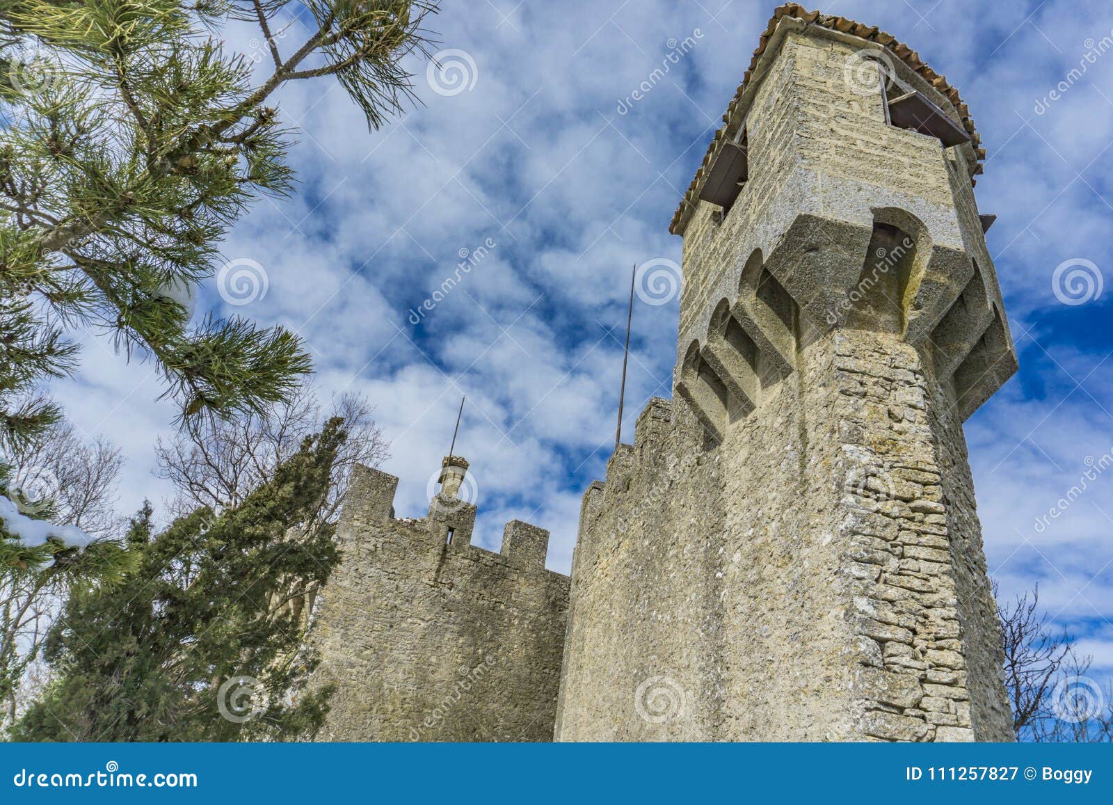 fortress of cesta on mount titano, san marino