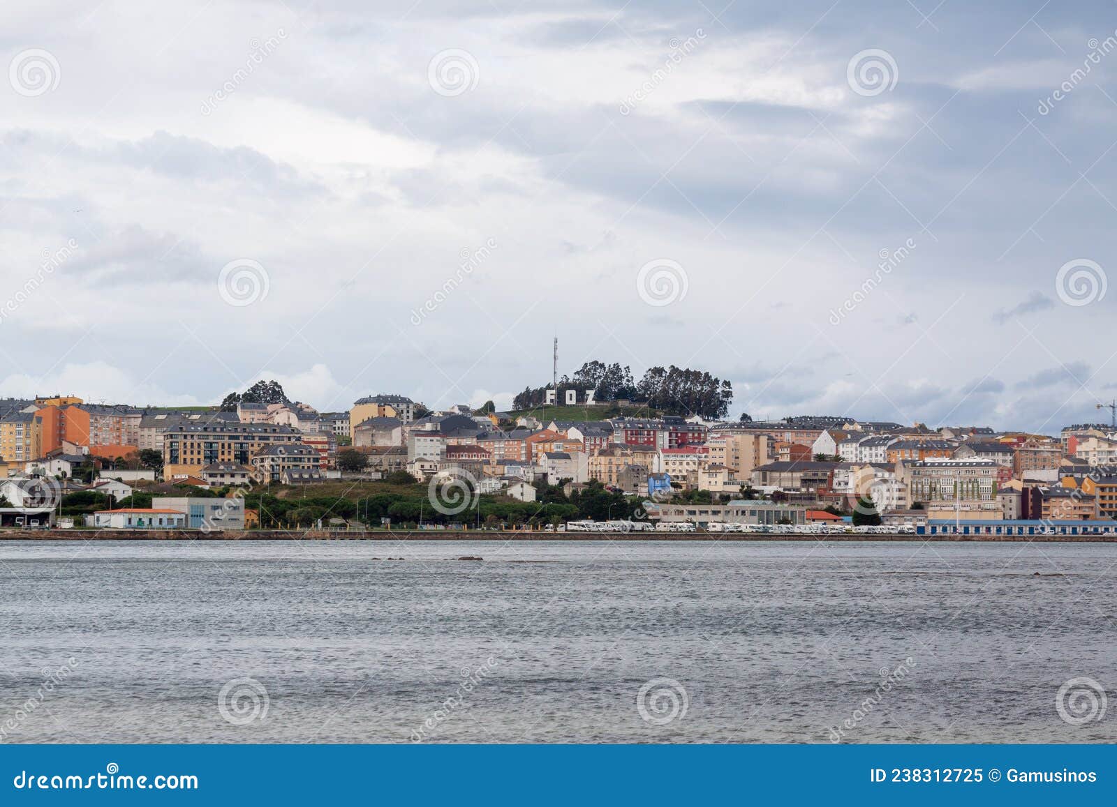 view of foz after the masma estuary, foz, lugo, galicia, spain