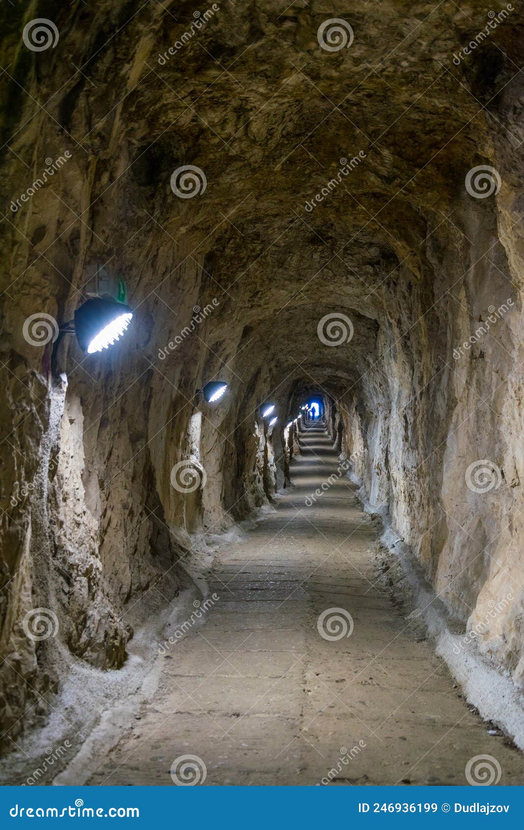 View of the Great Siege Tunnel in Gibraltar...IMAGE Editorial Stock