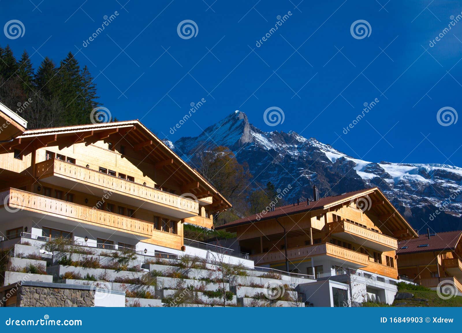 View on Grindelwald stock image. Image of houses, grindelwald 16849903