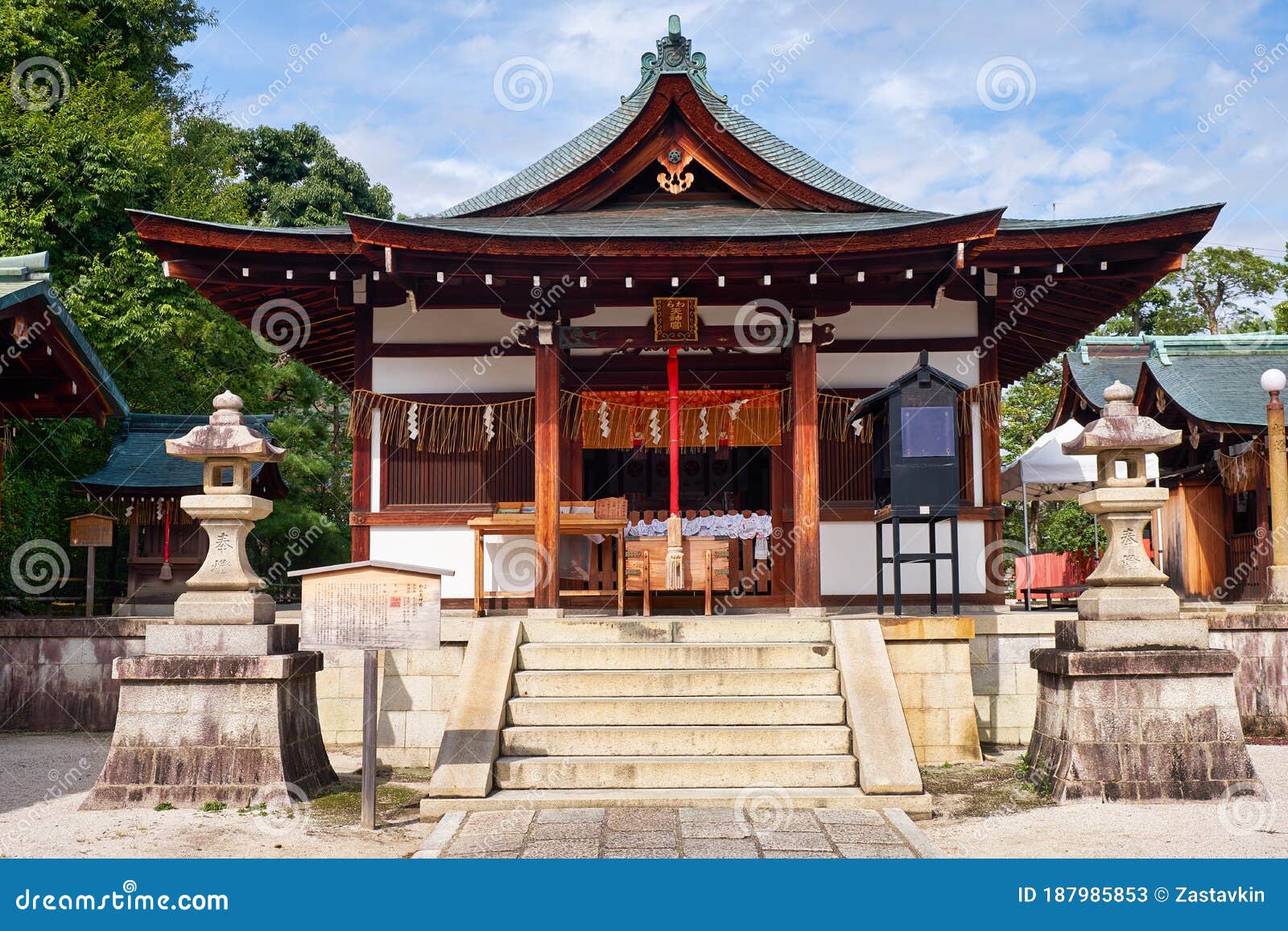 the haiden of shikichi-jinja shrine wara-tenjin. kyoto. japan