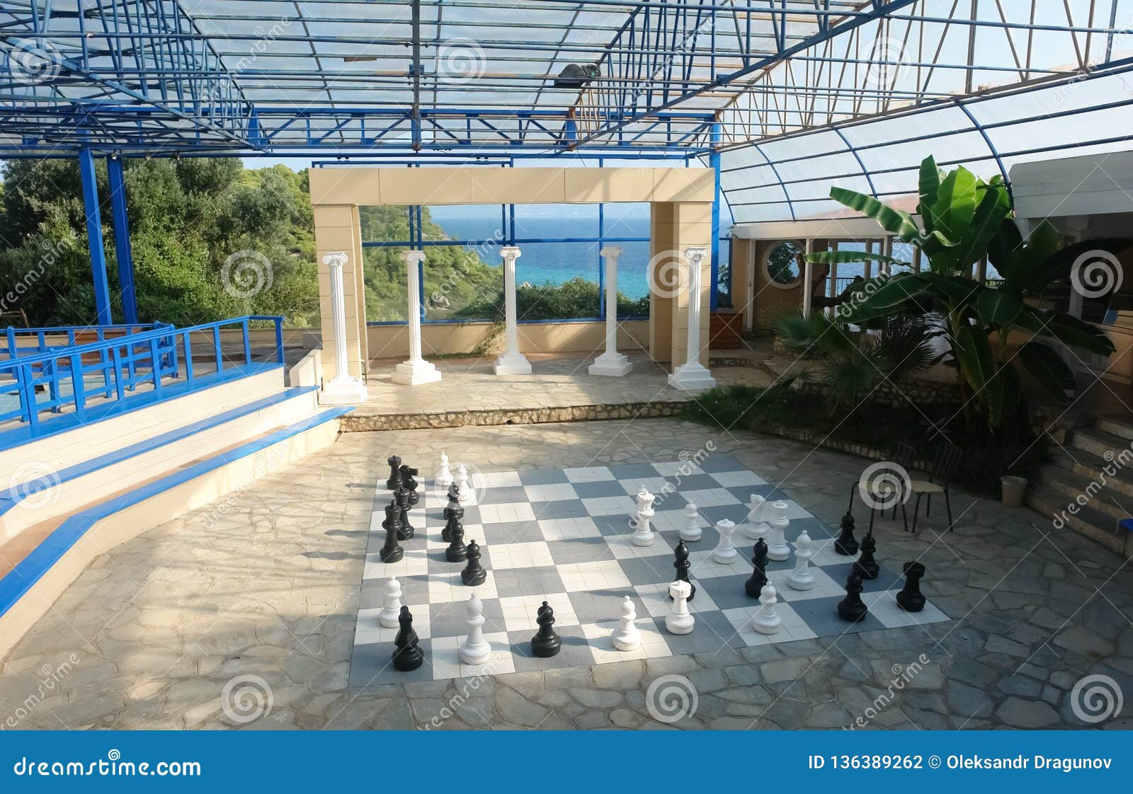 Giant chess board at hotel Blue Water  Beautiful islands, Blue water,  Giant chess