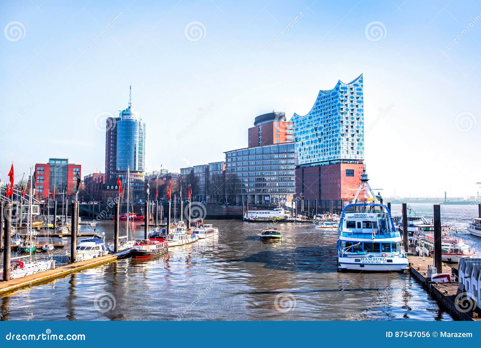 View of Hamburg city editorial photo. Image of boats - 87547056