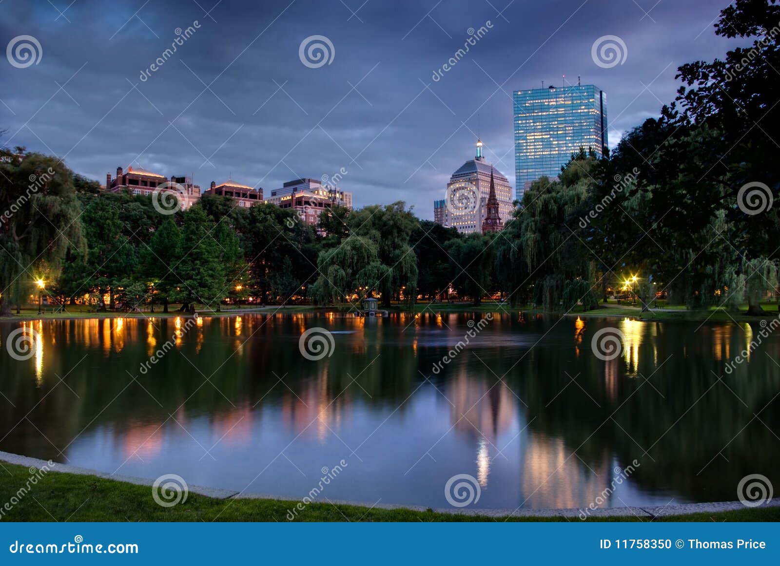 View of the Hancock Towers Over Boston at Dusk Stock Photo - Image of ...