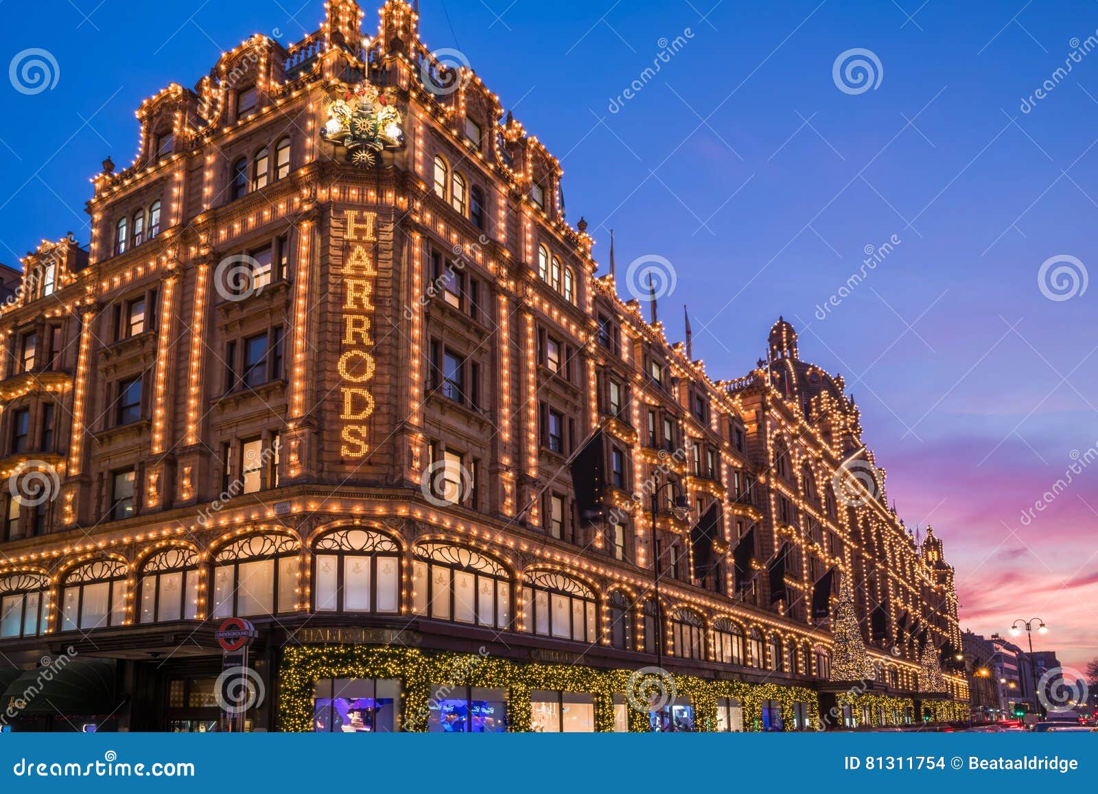 View of Harrods with Christmas Decorations Editorial Stock Image ...