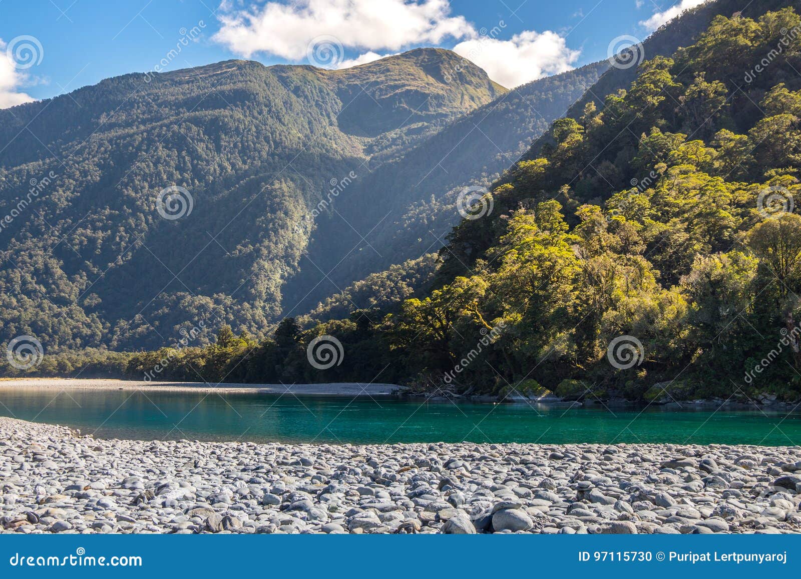 View Of Hasst River From Roaring Billy Falls Track Located In Mt