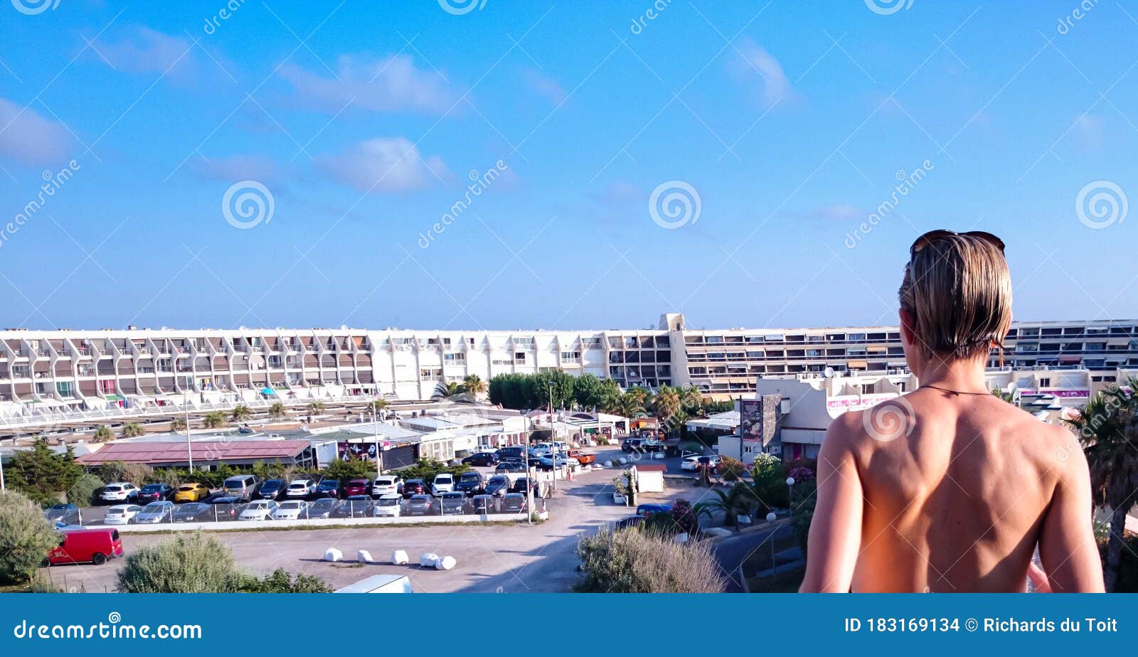 View of Heliopolis at Cap D`Agde Nudist Village in the South of France Editorial Stock Image