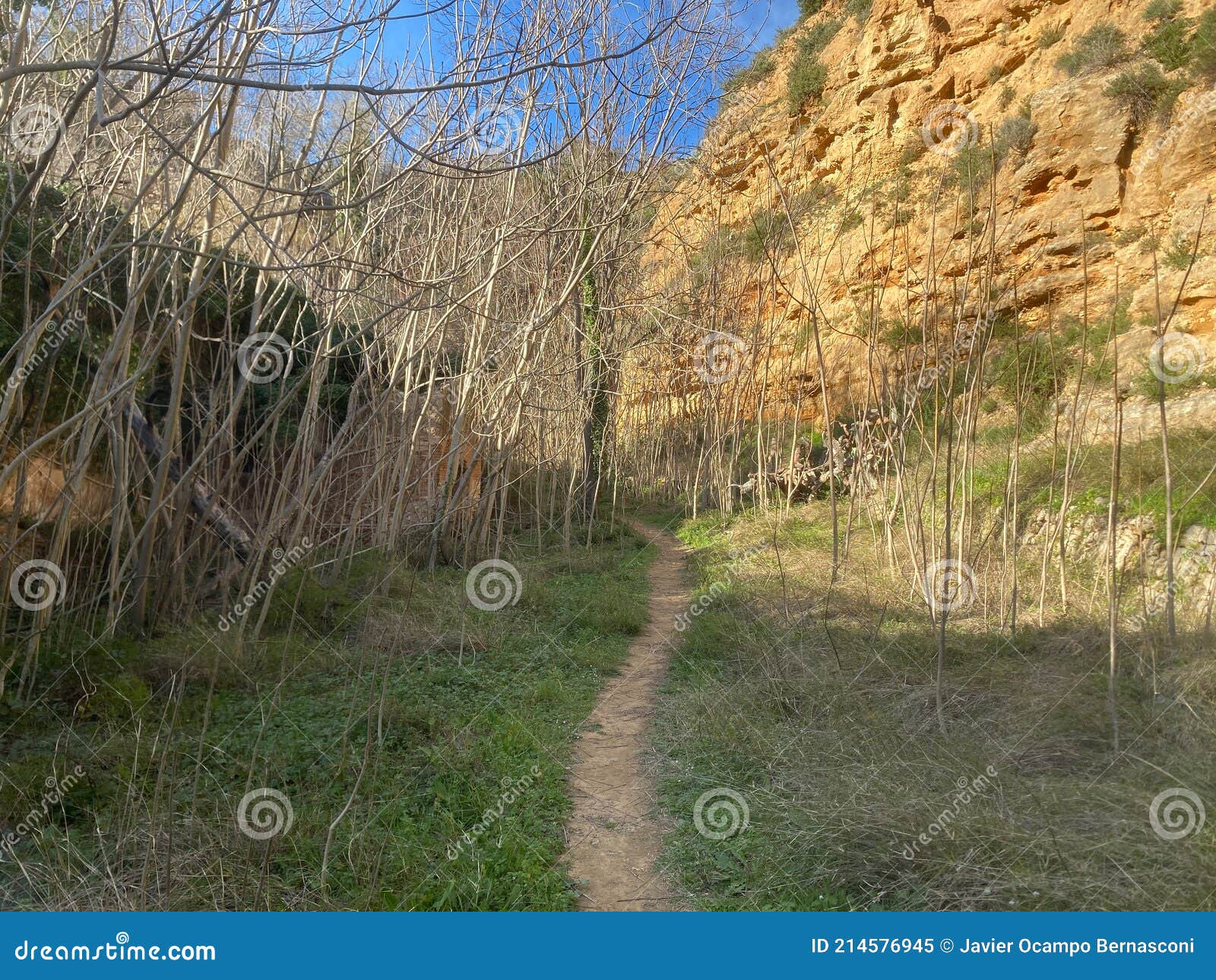 view of the hiking trail in chella, valencian community, spain