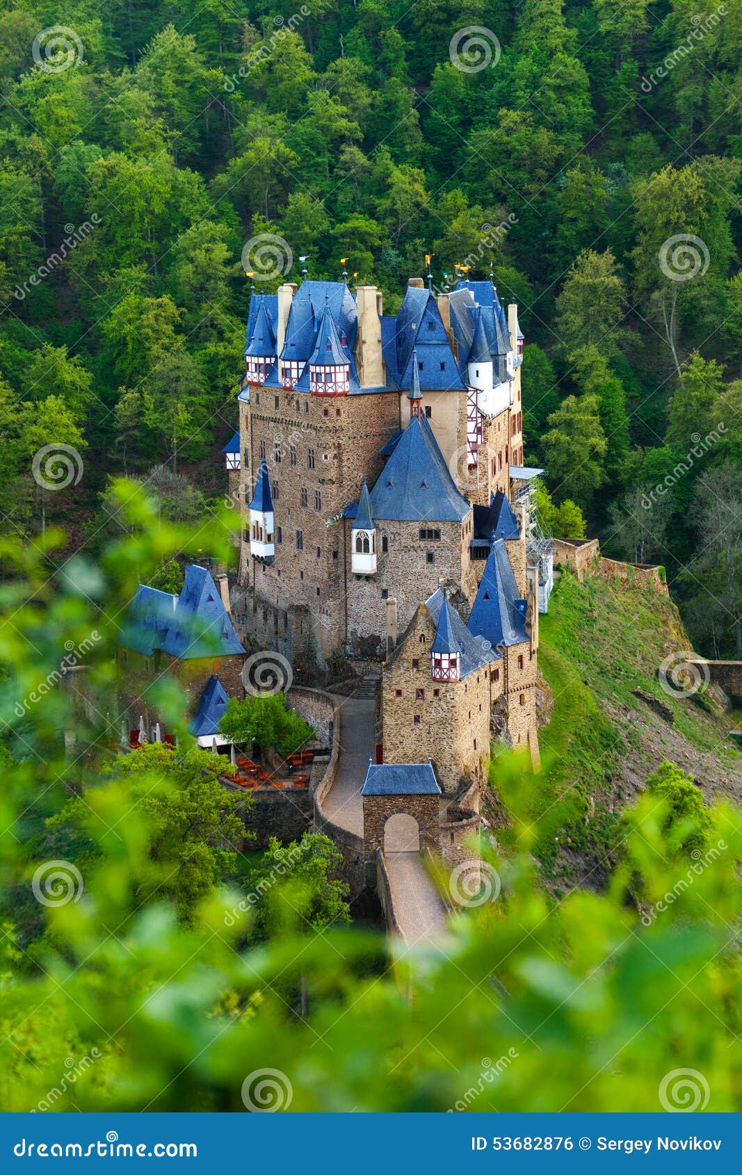View From Hill Above Of Eltz Castle In Germany Stock Photo Image Of Eltz Famous