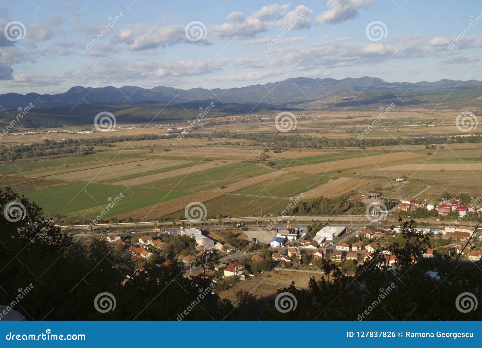 View from the Hill of the Fortress Deva,Romania Stock Photo Image