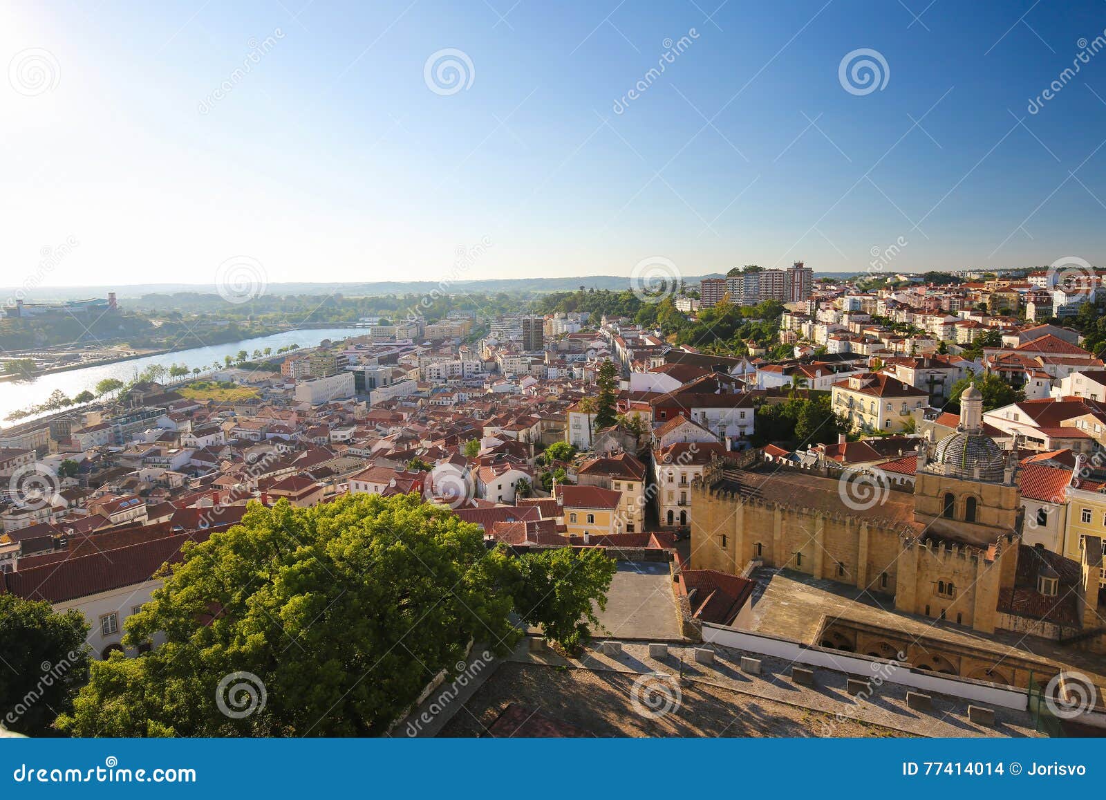 view on the historic center of coimbra, portugal