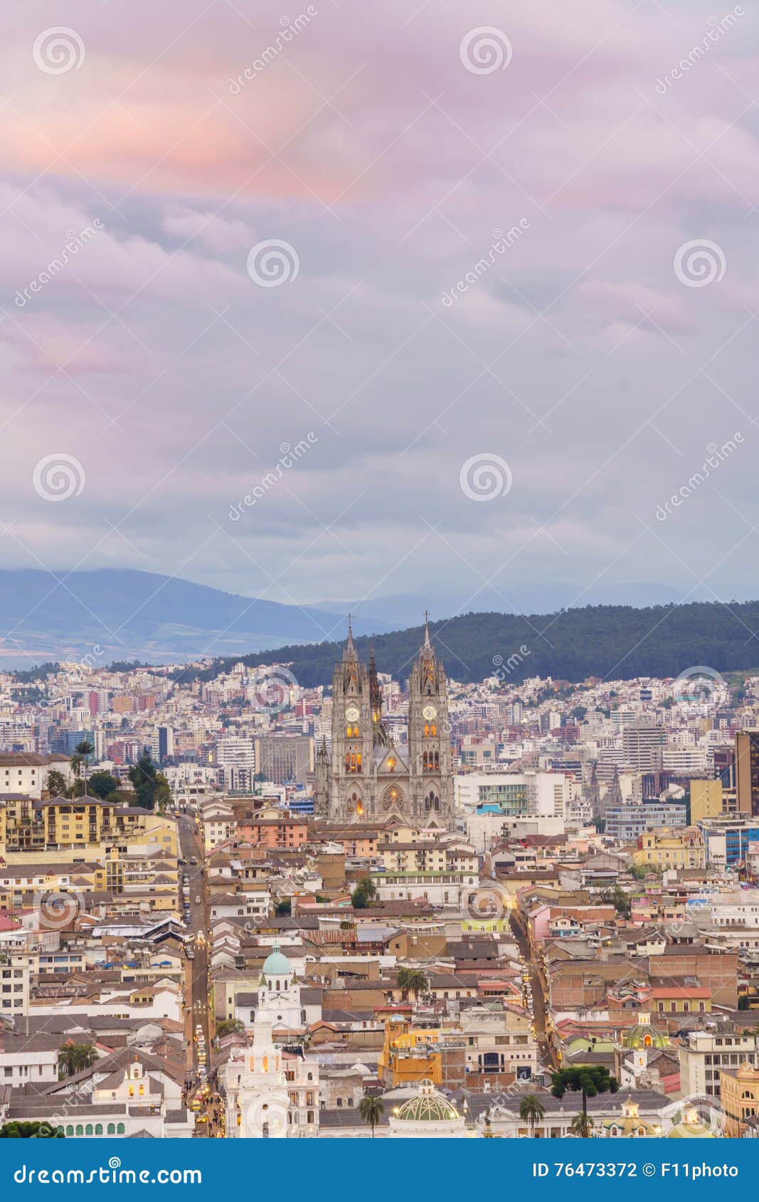 View of the Historic Center of Quito Stock Photo Image of hill