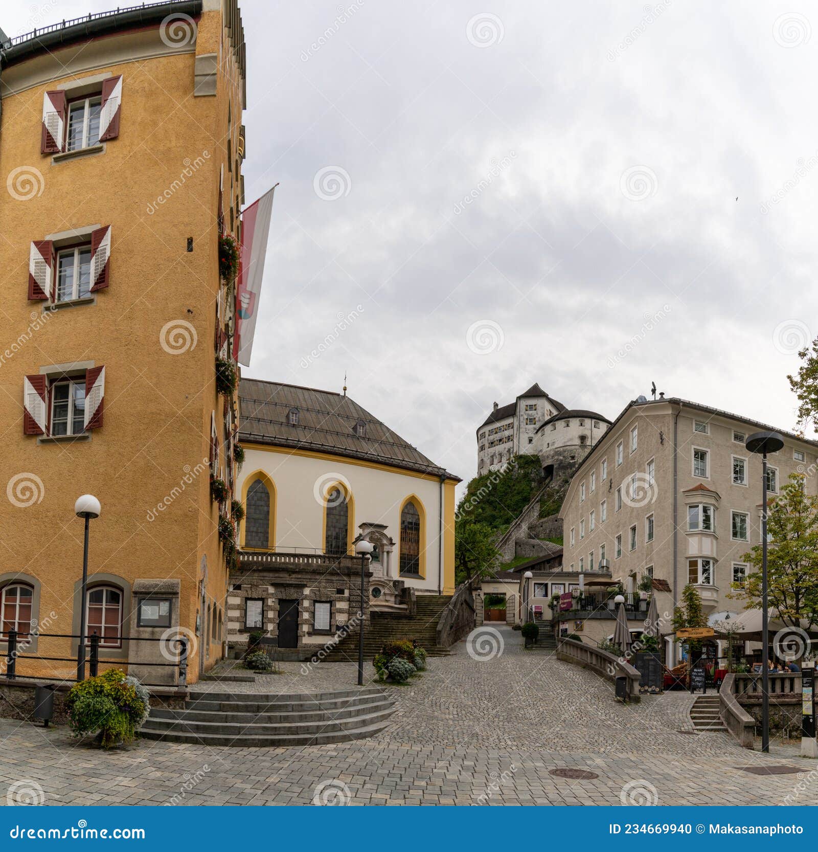 View of the Historic City Center of Kufstein with the Fortress in the ...