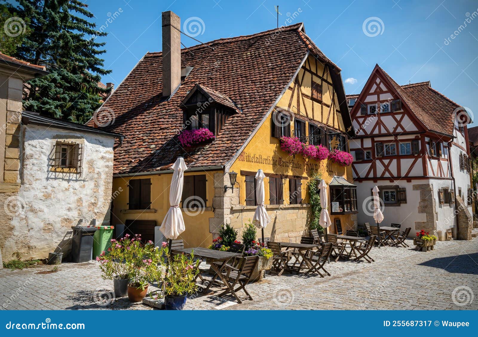 View of the Historic Houses of the Town of Rothenburg Ob Der Tauber