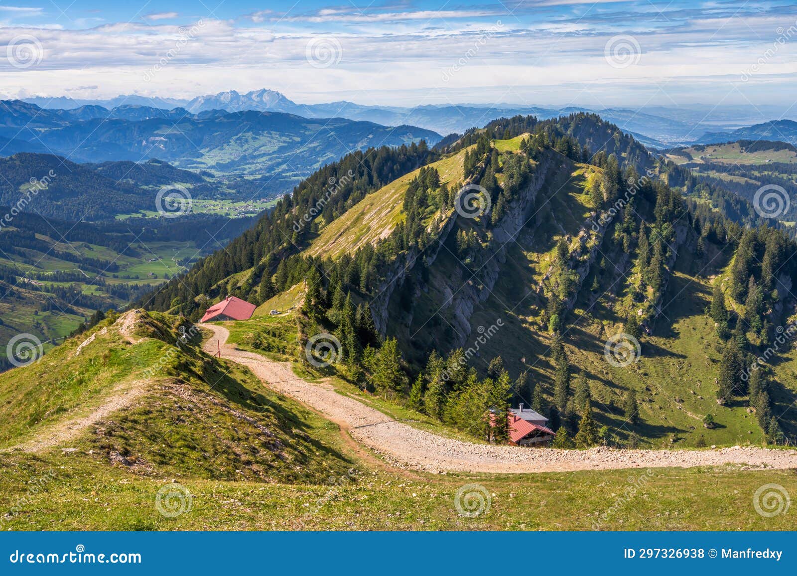 view from the hochgrat mountain near oberstaufen