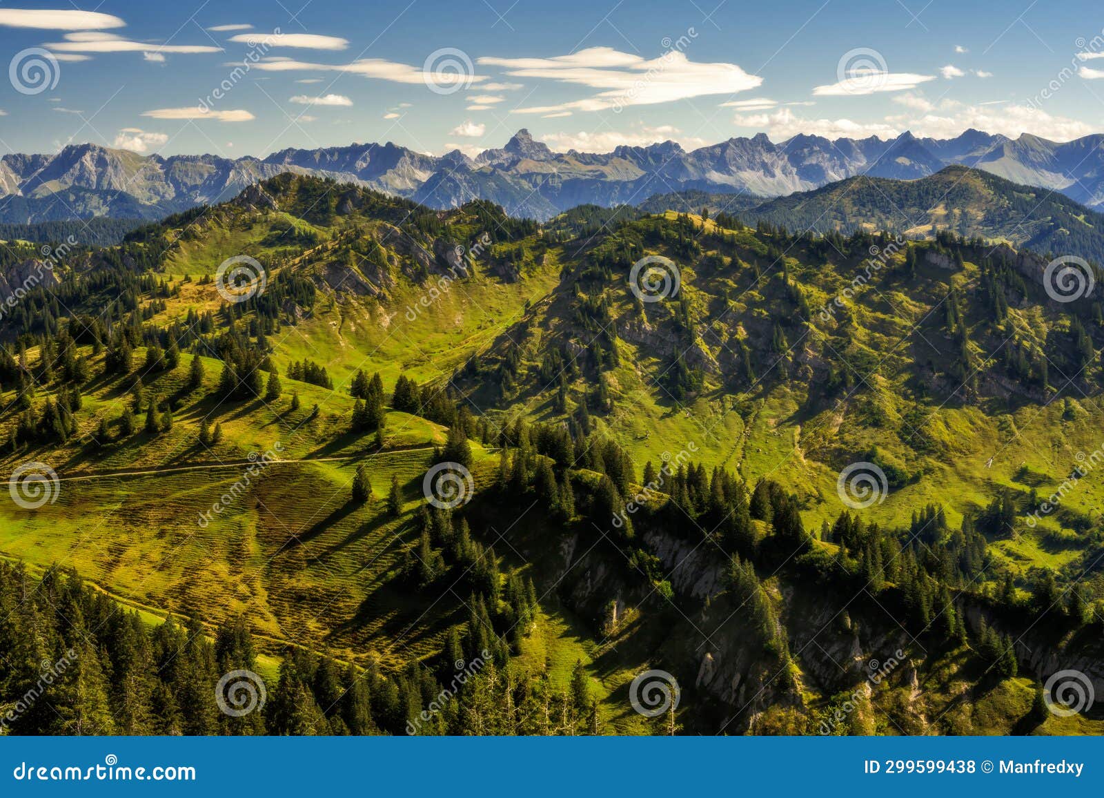 view from the hochgrat mountain near oberstaufen